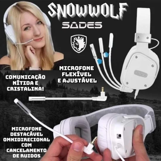 Sades Snowwolf Gaming Headset SA-722S - White